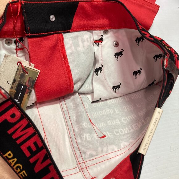 Alice + Olivia x Ford Bronco Wide Leg Graphic Pants Womens Sz 29 NWT - Picture 8 of 15